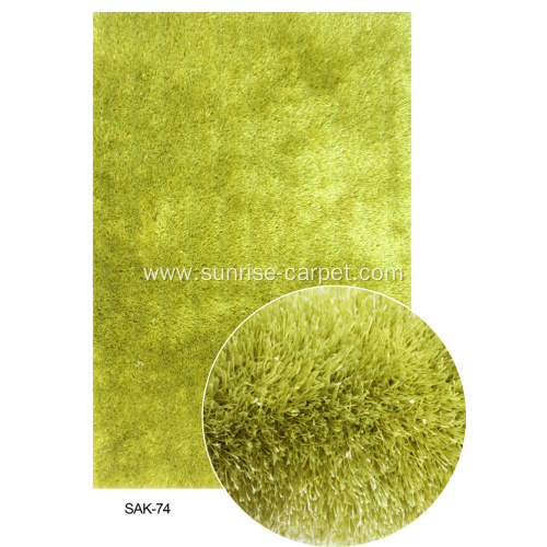 Polyester Silk Shaggy Rug with Thick Yarn